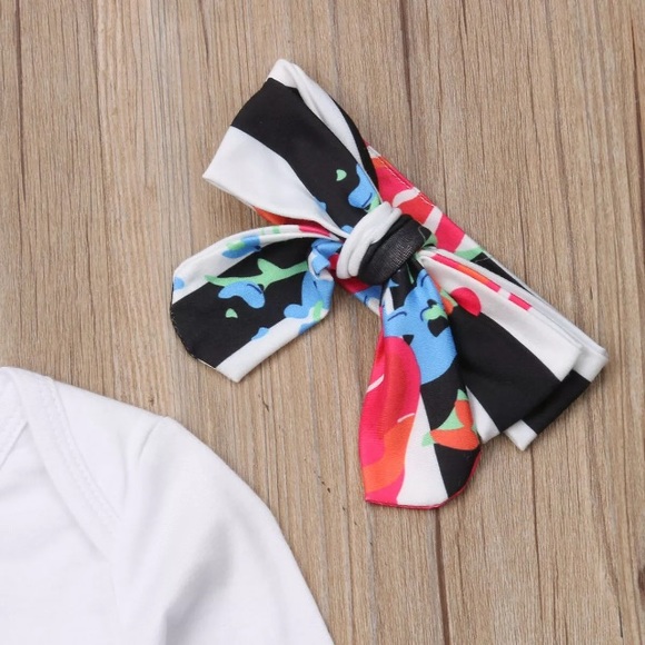 Girl’s Floral Shirt Pants Bow Outfit size 12-18m - Picture 5 of 7